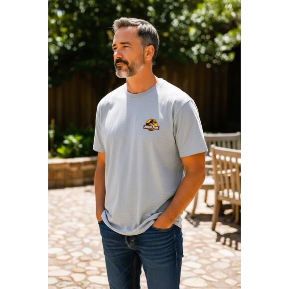 Zuni Jurassic Park Adult Unisex Gray T-Shirt Cotton Blend Size 2XLT - Picture 2 of 7